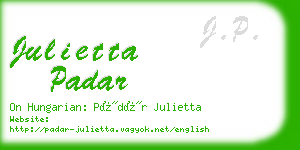 julietta padar business card